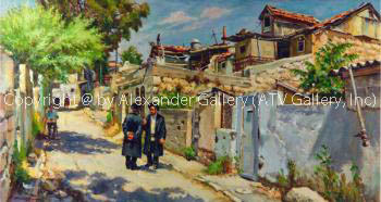 Street Scene,Jerusalem. by Itshak Holtz