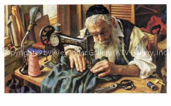 Old Jewish Tailor by Itshak Holtz